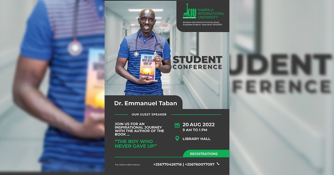 Kiu To Host, "the Boy Who Never Gave Up Book Author," Dr Emmauel Taban