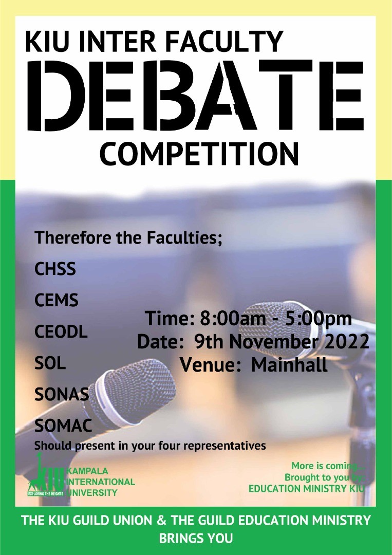 All Is Set For Kiu Inter-faculty Debate Competitions 2022