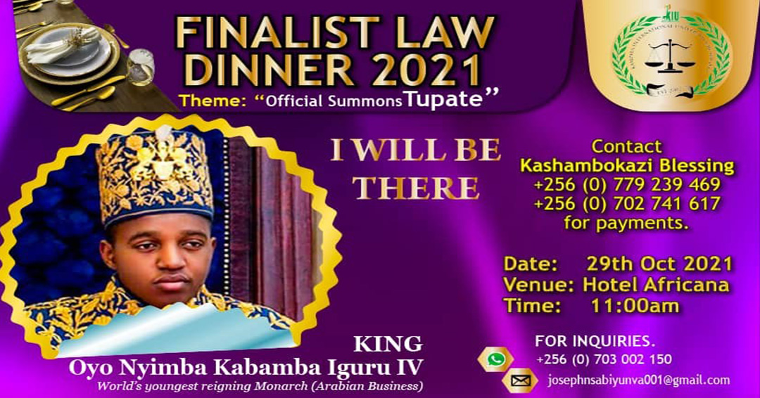 King Oyo To Grace Kiu Law Finalists Dinner