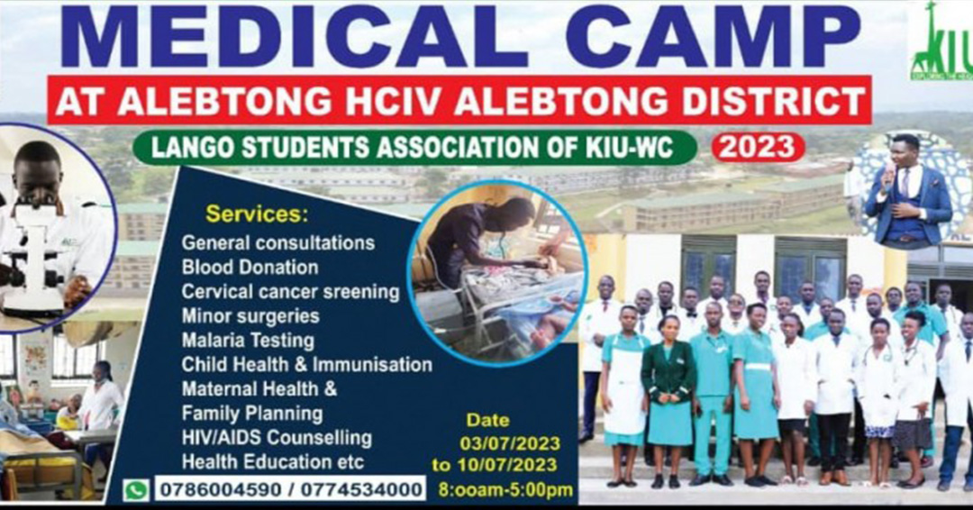 Lango Students Association Of Kiu Western Campus To Hold Medical Camp In Alebtong District