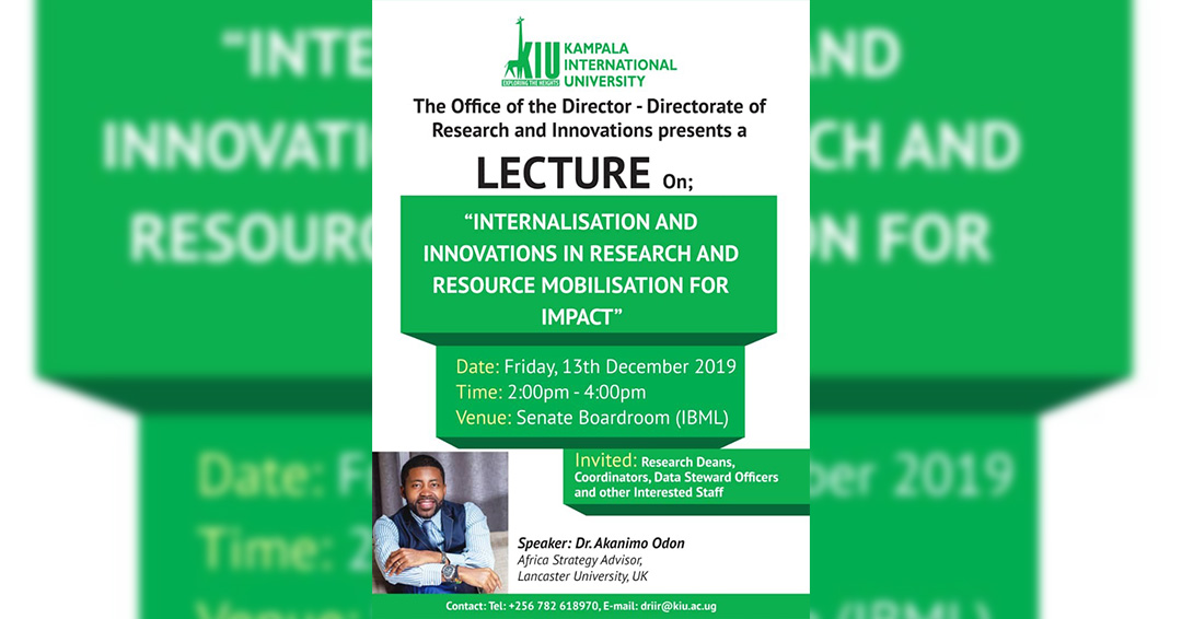 Internationalization And Innovations In Research And Resource Mobilisation For Impact