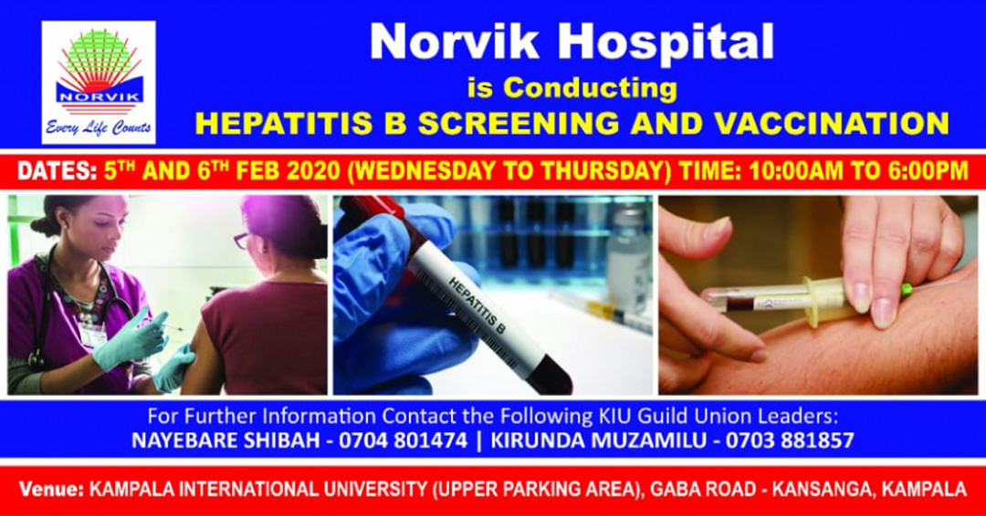 Norvik Hospital To Conduct Hepatitis B Screening And Vaccination At Kiu