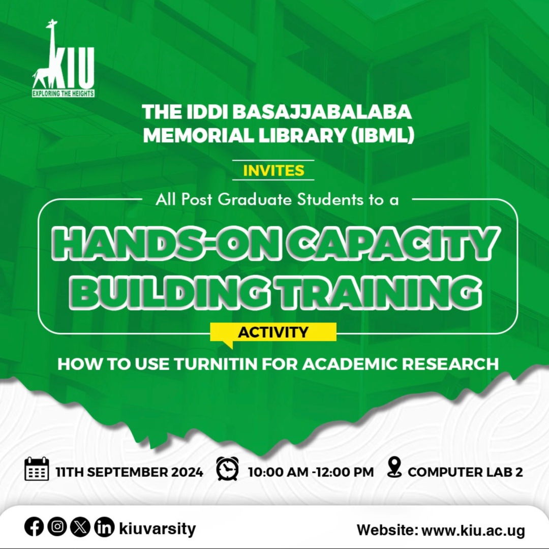 Hands-on Capacity Building Training on How to Use Turnitin for Academic Research