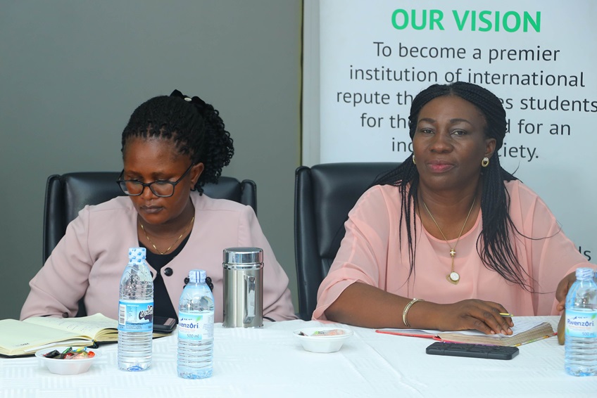 Christine Ainebyoona, the Campus Administrator and Prof. Regina Idu Ejemot, the Deputy Vice Chancellor, Research, Innovation, Consultancy, and Extension